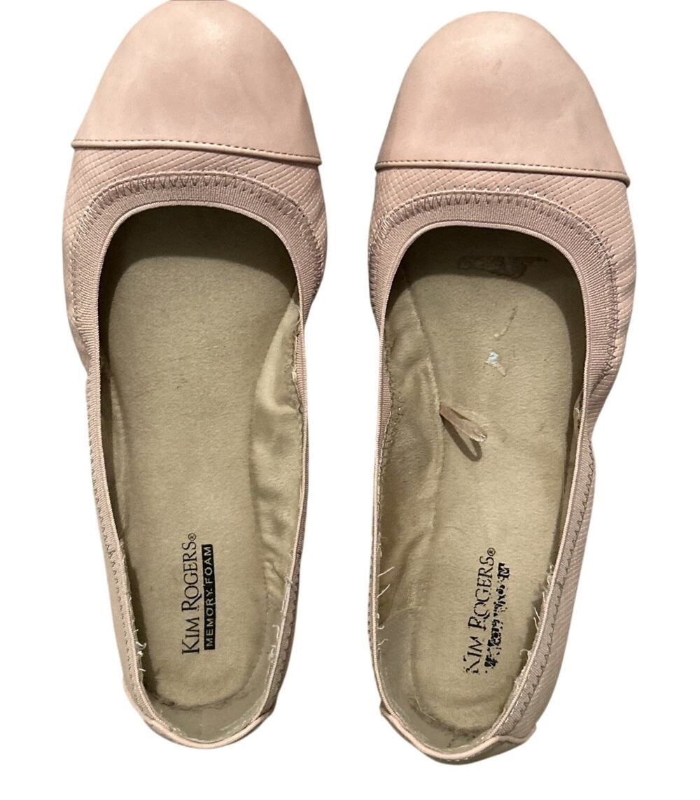 Kim Rogers Womens Adabella Size 8.5 Pink Textile Slip On Ballet Flats